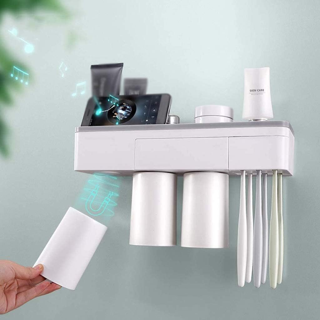 Wall Mounted Toothbrush Holder, Large Capacity, Easy to Install, Family Bathroom Set, Suitable for Children