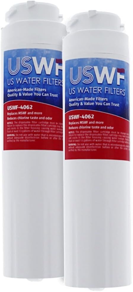 Made in the USA, MSWF Refrigerator Water Filter 2-pk | Replacement for GE MSWF SmartWater 101820A, 101821B, MSWFDS, WF282, EFF-6022A, SGF-G23, AP3997949, USWF Fridge Filter