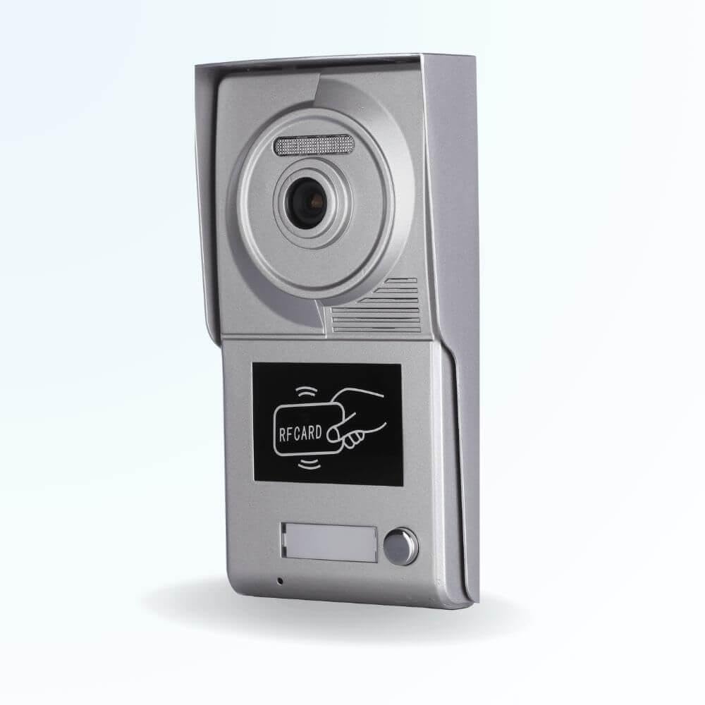 Portier interphone vidéo Classic 4 Fils - 1 Appartement - 1 écran Blanc 7" - avec mémoire Photos - avec Lecteur de Badge
