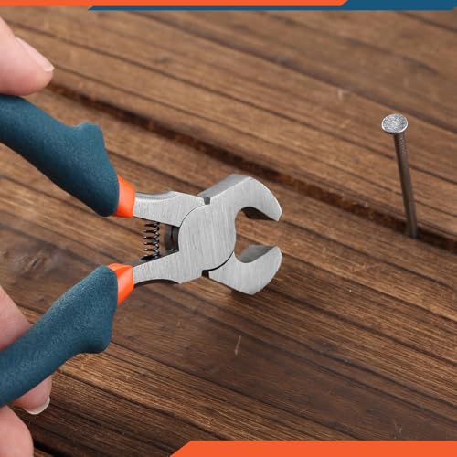 Image of Mini End Cutting Pliers 4 Inches End Nipper Pliers Convex Shoulder Grip Nail Puller Nail Remover Tool End Cutters End Snips For Staple Removal Wooden Wick Trimming Nails Pulling