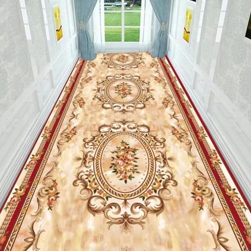 Alfombra de pasillo lavable y resistente con diseño de villa europea 2