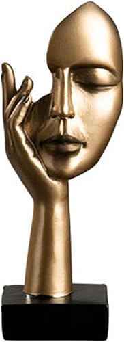 Yahu Lando Estatua de pensador de oro, adornos de estatua de pensador de resina, esculturas de estilo abstracto, cosas de resina modernas y simples,