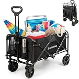 SELECTSHOP Carrito Plegable Vagón De Carga Camping Multiusos Reforzado Carro de Mano De Jardin Transportador con Ruedas...
