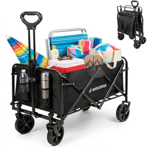 La Mejor Selección de Carrito de Mandado Plegable Top 5. 46 SELECTSHOP Carrito Plegable Vagón De Carga Camping Multiusos Reforzado Carro de Mano De Jardin Transportador con Ruedas Carro De Mandado De Gran Capacidad y Alta Resistencia...