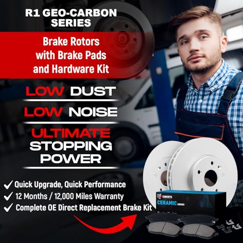 R1 Concepts Front Brakes and Rotors| Hardware Included| Front Ceramic Brake Pads and Rotors Kit| Fits 2017-2022 Acura ILX; 2016-2017 Honda Accord; 2017-2020 Honda Civic - Image 4