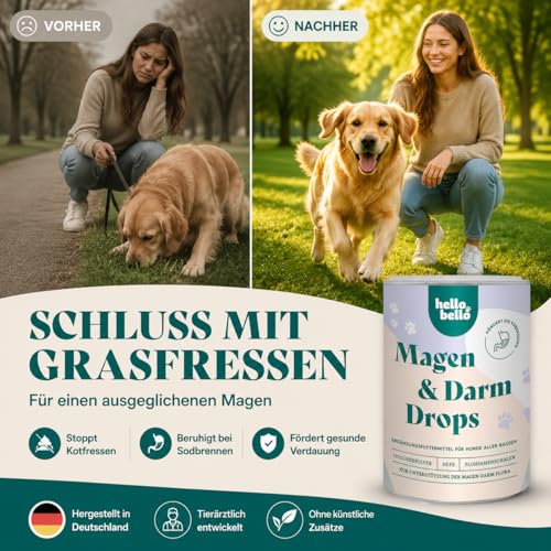 HELLOBELLO Kaltgepresste Magen Darm Drops Hund 350g für die Darmflora