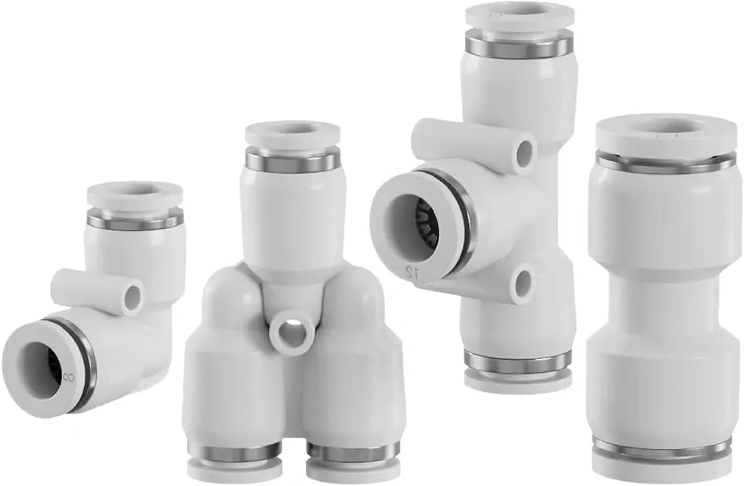 White Pneumatic Fitting Pipe Connector PK SA PM Tube Air Quick Fittings 4/6/8/10/12/14/16mm 1Pcs(SA,4mm)