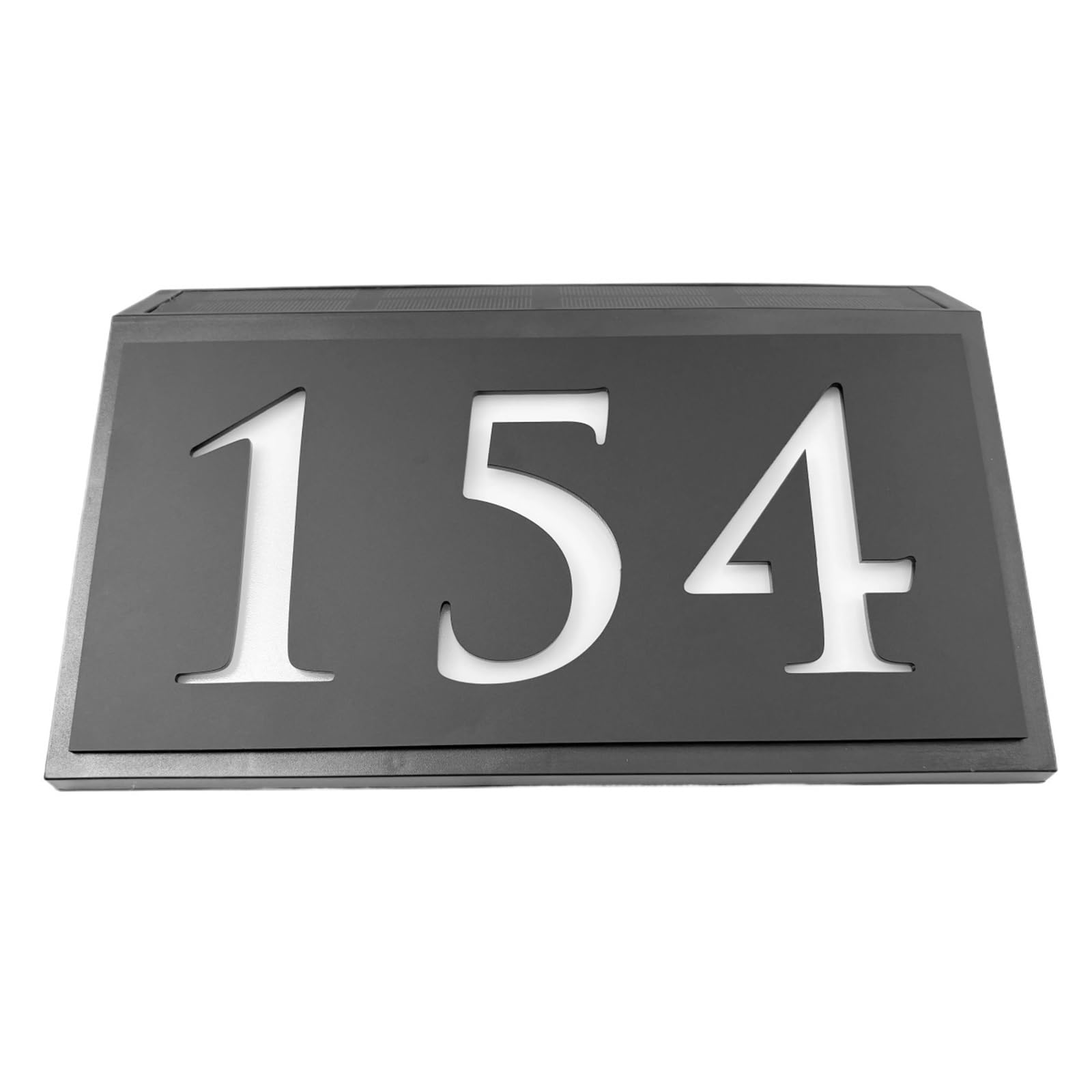 1 Stück Modernes Hausnummernschild Mit Solarlicht, Leuchtendes Außenadressenschild, 3D-beleuchtete Platte Aus Acryl(Font Design 2)