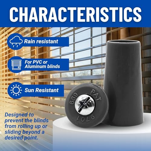 DOJA Barcelona | Rolladenstopper | Packung mit 8 Stück | Jalousie Stopper Grau | Länge 60mm | PVC | Rollo Ersatzteile | Jalousien Zubehör| Jalousie-Anschlagpuffer | Anschlagstopper für Rollladen