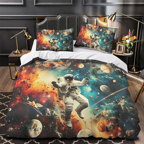 Parure de lit astronaute 3D douce et zippée, le cadeau idéal pour lit 220cm - 4