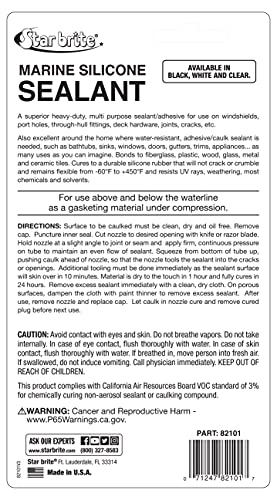 Image of STAR BRITE Marine Silicone Sealant - Waterproof, Durable, UV Resistant, for Fiberglass, Metal, Wood, Glass, Ceramic & More