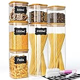 ❤ 【Mehrzweckgläser】Frischhaltedose Set Glas perfekt zum Aufbewahren von Nudelbehälter,Keks,Müsli,Kaffee,Nüssen,Bonbons Backwaren oder anderen Zutaten.