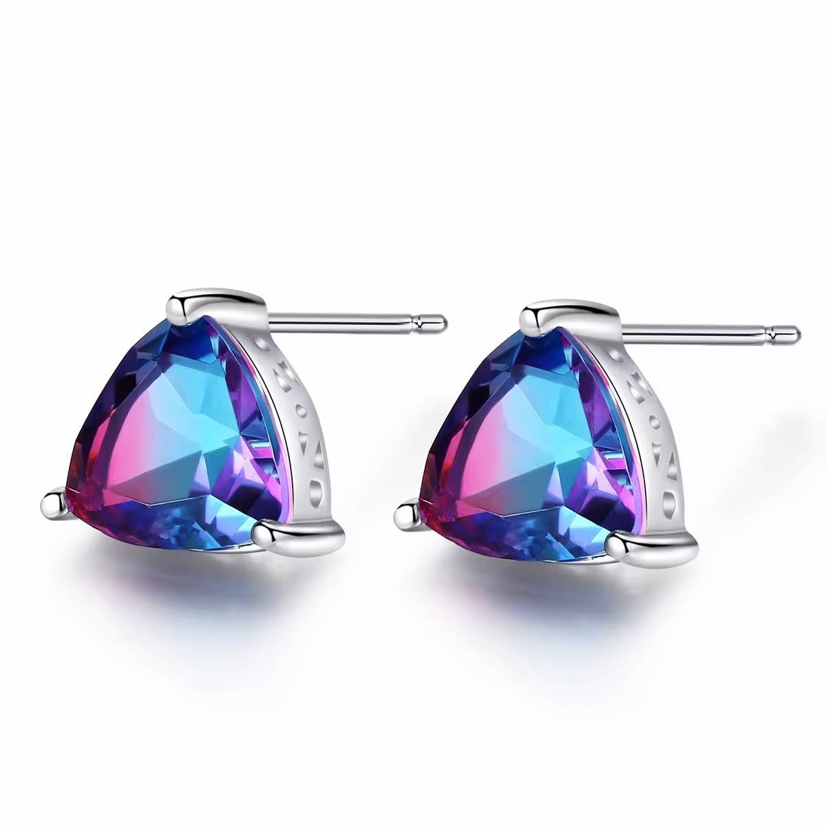 MAZZINI 92.5 - 925 Sterling Silver Chandi Noble de Lueur de Lavande Rainbow Fire Mystic Topaz Stud Earring | Jewelry Gifts for Women Mom Daughter Girlfriend Teen Girl | 925 Stamped Jewelry with Certificate of Authenticity | ER2590 (B0D14TGZKG) Amazon Price History, Amazon Price Tracker