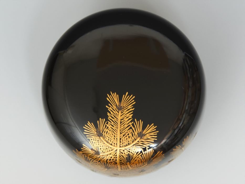 Amazon.co.jp: 蒔絵師中村湖舟(造)松蒔絵中棗共箱茶道具茶入漆芸木工芸 