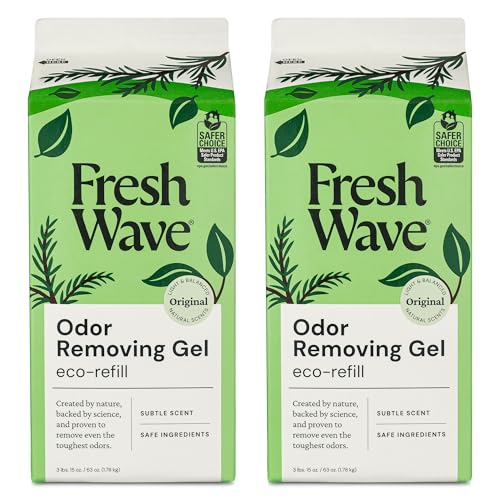 Image of Fresh Wave Odor Removing Gel Refill, 63 oz., Pack of 2 - Safer Odor Absorbers for Home, Natural Plant-Based Odor Eliminator, Every 15 oz. lasts 30-60 Days, For Cooking, Trash & Pets