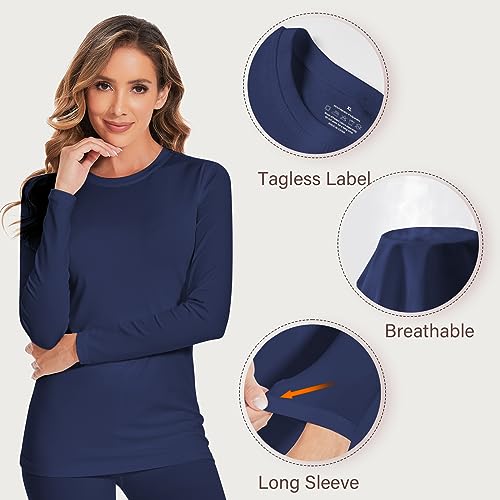 Image of YADIFEN Women Thermal Underwear Set,Long Johns for Women Base Layer with Fleece Lined Long Underwear Top Bottom Cold Weather