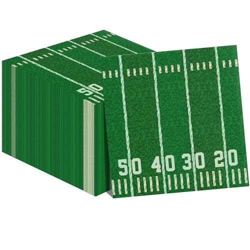 Football Party Napkins 40PCS Football Napkins Disposable Football Party Supplies Birthday Decorations Football Party Dinner Paper Napkins for Theme Party Birthday 6.5 Inch