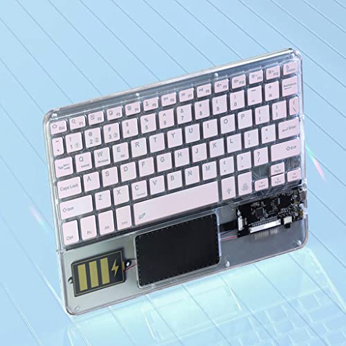 Image of TECPHILE Universal Z33 Wireless Keyboard with Touchpad & Backlit for iPad, Samsung Tab, Computer | Multi Device Con¬nection, Transparent Look, Rechargeable