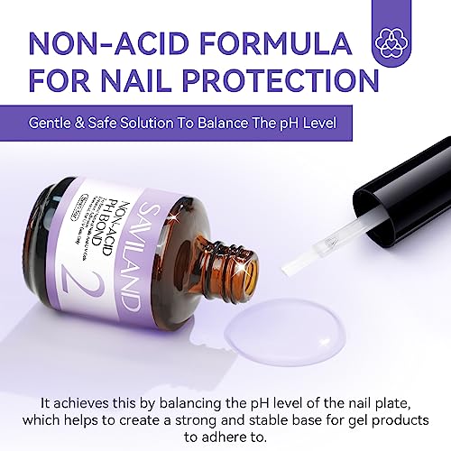 Saviland Nail Dehydrator and Primer- Acid Free Natural Nail Dehydrator and Nail Primer & Protein Bonding Acrylic Nail Kit Gel Nail Polish Superior Bonding Acrylic Nail Supplies Profession Salons - Image 5
