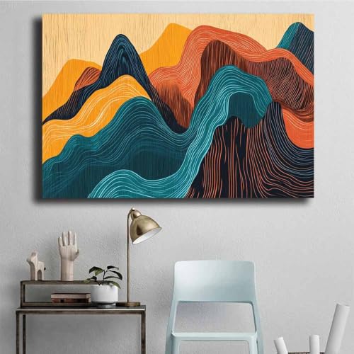 Abstrait sur toile orange 60x90cm décoration murale cuisine