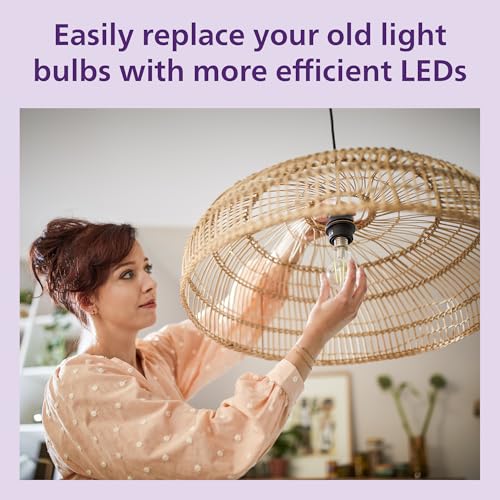 Philips Classic A60 LED Bulb, 60 W, Clear, E27 Socket, Warm White 2700 K, 6 Pack