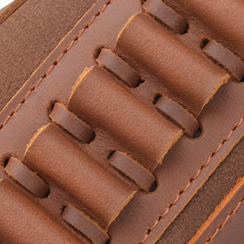 Full Leather Hunting Gun Buttstock, Rifle Ammo Holder Pouches Universal Fit (Brown, .357 .30-30 .38) #TOP3
