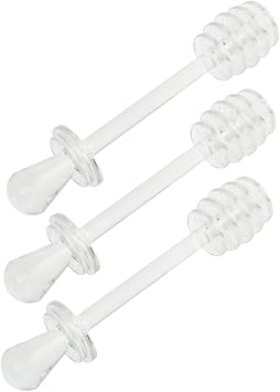 3pcs Honey Dipper Sticks Acrylic Syrup Dispenser for Home Kitchen and Parties Wedding Favors and Gift Giving