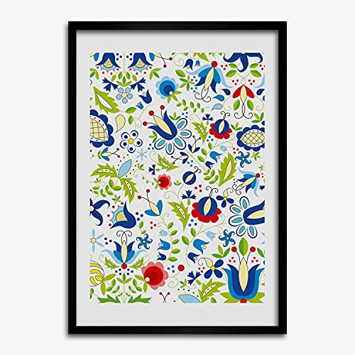 Cadre MDF 50x70 cm Tulup avec peinture au motif ethnique chic pour une decoration soignee