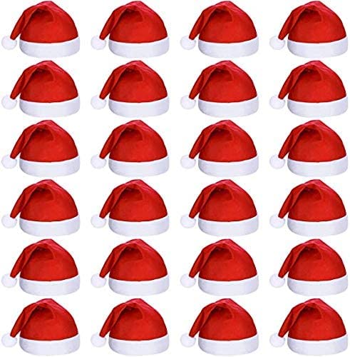 24 Set Non-Woven Cloth Santa Hat Christmas Caps For For Adults And Children Christmas Red #TOP7
