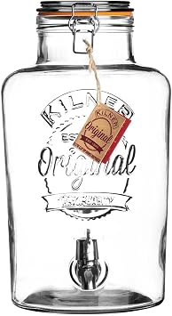 Kilner 8L Swing Top موزع مشروب زجاجي مستدير
