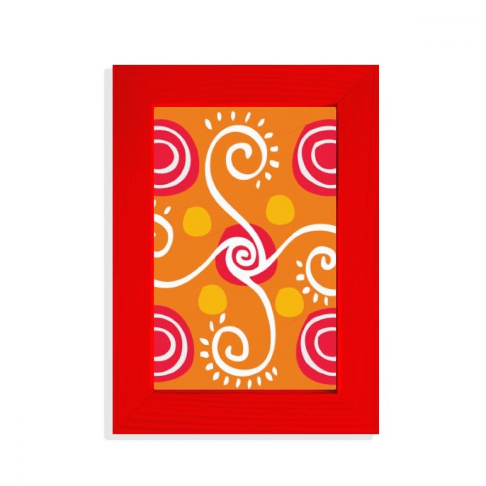 Cadre photo rouge Totems du Mexique idée cadeau pour passionné d'histoire