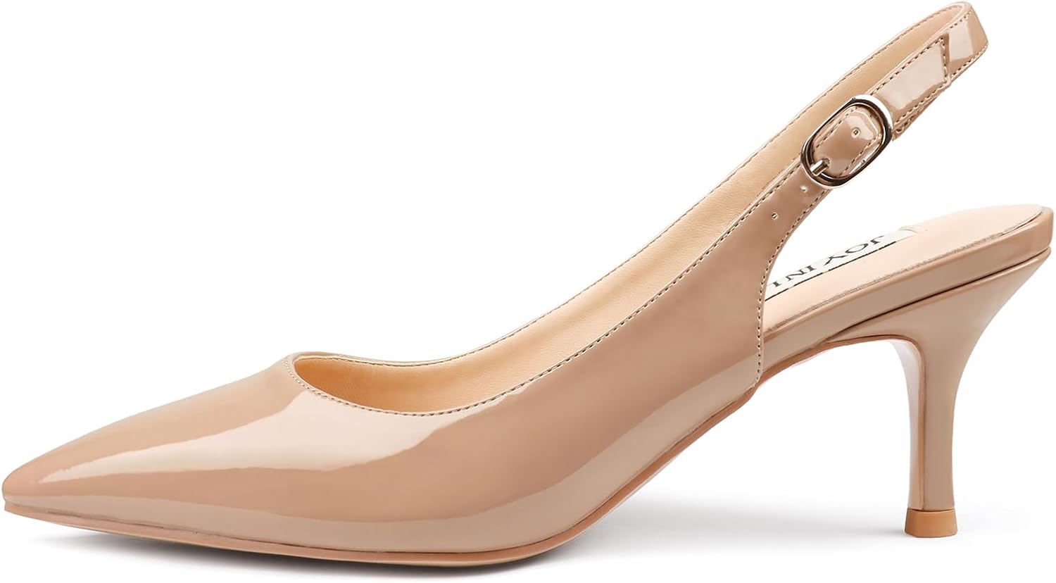 JOY IN LOVE Slingback Kitten Heels for Women Closed Pointed Toe Pumps Dress Shoes