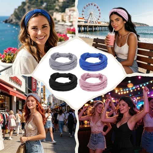 Headbands for Women, Non Slip Workout Headband Wide Sport Head Bands 4PCS — view 6