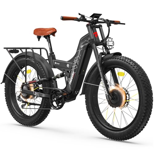 Image of FREESKY Dual Motor 40MPH 120Mile 240NM LG Cells Electric Bike for Adults | 4000W 48V30Ah AWD Mountain Ebike,26 inch Fat Tire,Full Suspension,Hydraulic Brakes,UL2849 by TUV,Off-Road & Commuter & Hunting