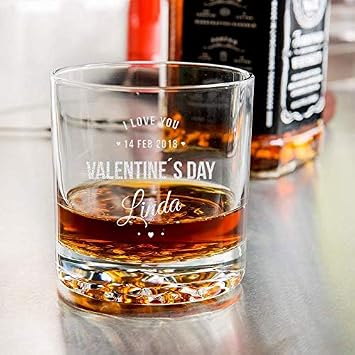 Personalized Valentines Day Nob Hill Rocks/Old Fashioned Glass