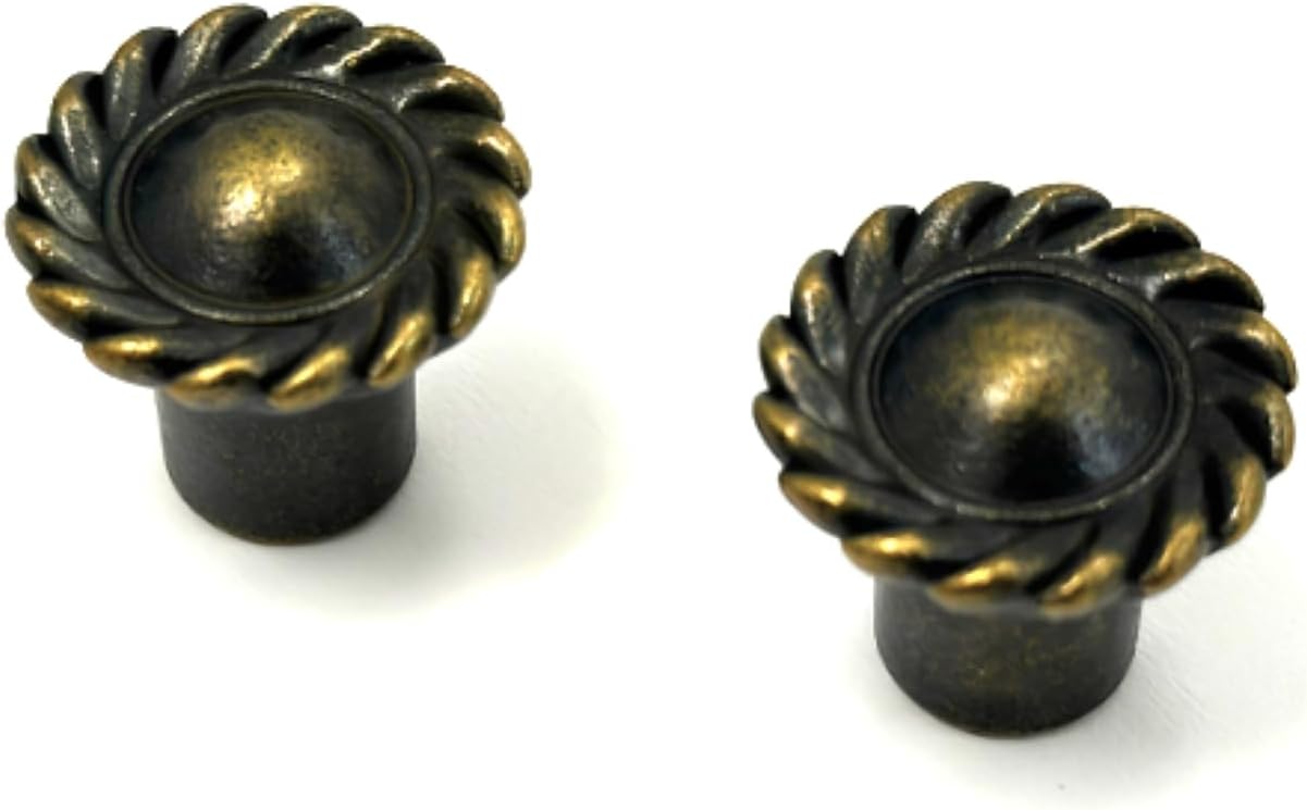 QCAA Mini-Decorative Knob, 3/4", for Jewelry Boxes, Drawers, Craft Porject, Antique Brass, 10 Pack, Made in Taiwan