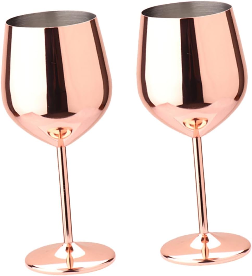 Unbreakable Wine Glasses 2pcs Stainless Steel Square Goblets for Cabernet