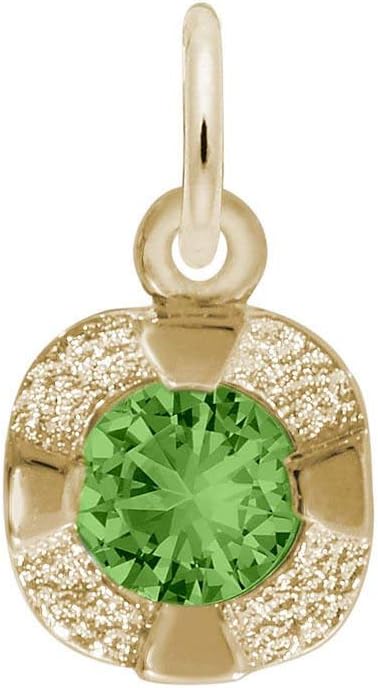 Petite Simulated Birthstone - May Charm (Choose Metal) by Rembrandt