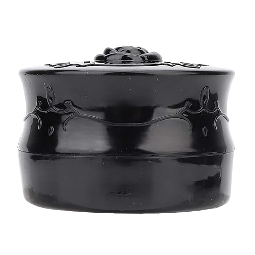 Polvo suelto vacío, contenedor de soplo de polvo vintage rosa vacía maquillaje suelto dispensador de polvo caja cosmética con soplo de polvo negro