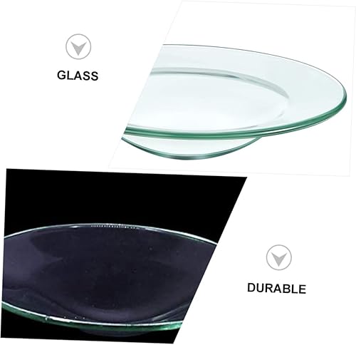 Miniatura 3 de 2 piezas de almohadilla calentador de aceite de placa de cera derretimiento calentador de plato calentador de cera de vidrio bandeja de servir