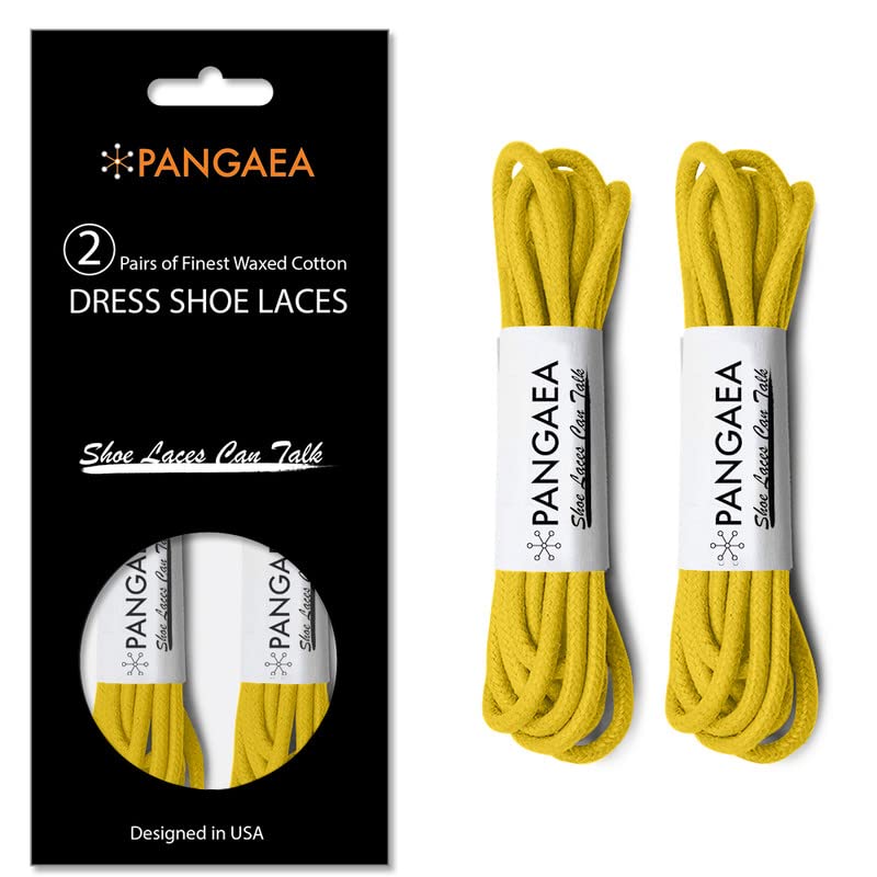 Image of [4 Laces] 2-Pair Pack Waxed Round Oxford Shoe Laces for Dress Shoes Chukka 3 /32Inch Thin