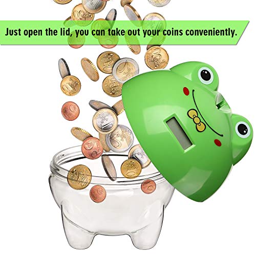 Younion Piggy Bank, Digital Coin Bank for Kids, Counting Money Jar, Automatic Coin Counter Totals All U.S. Coins, Money Saving Jar with LCD Display, Green - Thumbnail 5