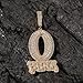 Hip-Hop Style Diamond O Block Zircon Letter Pendant Necklace Fashion Jewelry for Men and Women 24inch twist chain (gold)