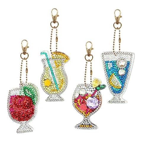 DIY Diamond Painting Keychain, DIY Art Craft 5D Full Drill Diamond Painting Key Rings Kits for Women Girls Mother's Day Gift Purse/Key Pendant/Bag/Handbag Decor Cover