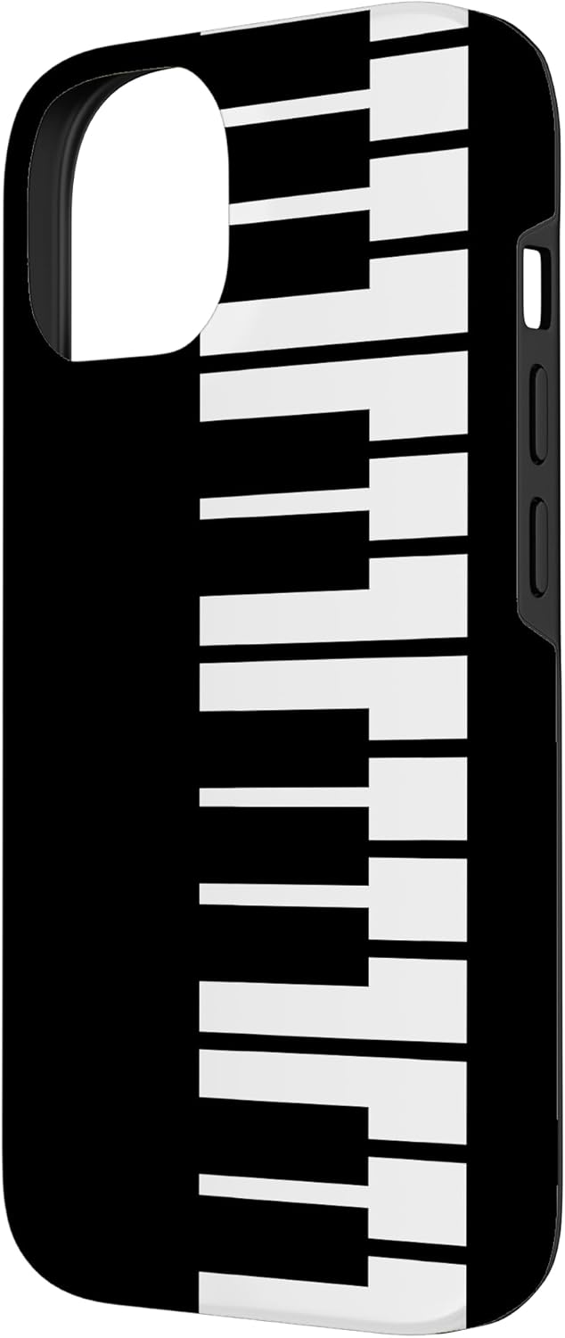 Black White Piano Keyboard Pianist Music Lovers Case for iPhone 14