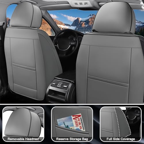 Image of 4Runner Seat Covers Custom Fit for Toyota 4Runner 2000-2026, Waterproof Nappa Leather Car Seat Cover, Comfortable and Anti-Slip Full Set Car Seat Covers(5 Seats /Gray Black)