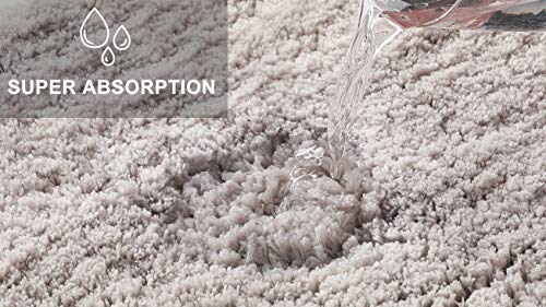 fluffy® Badteppich für Rundduschen aus Mikrofaser mit Rutschfester Unterseite (Kleiner Bogen | Duschradius 55 cm, Grau) – Ansicht 4