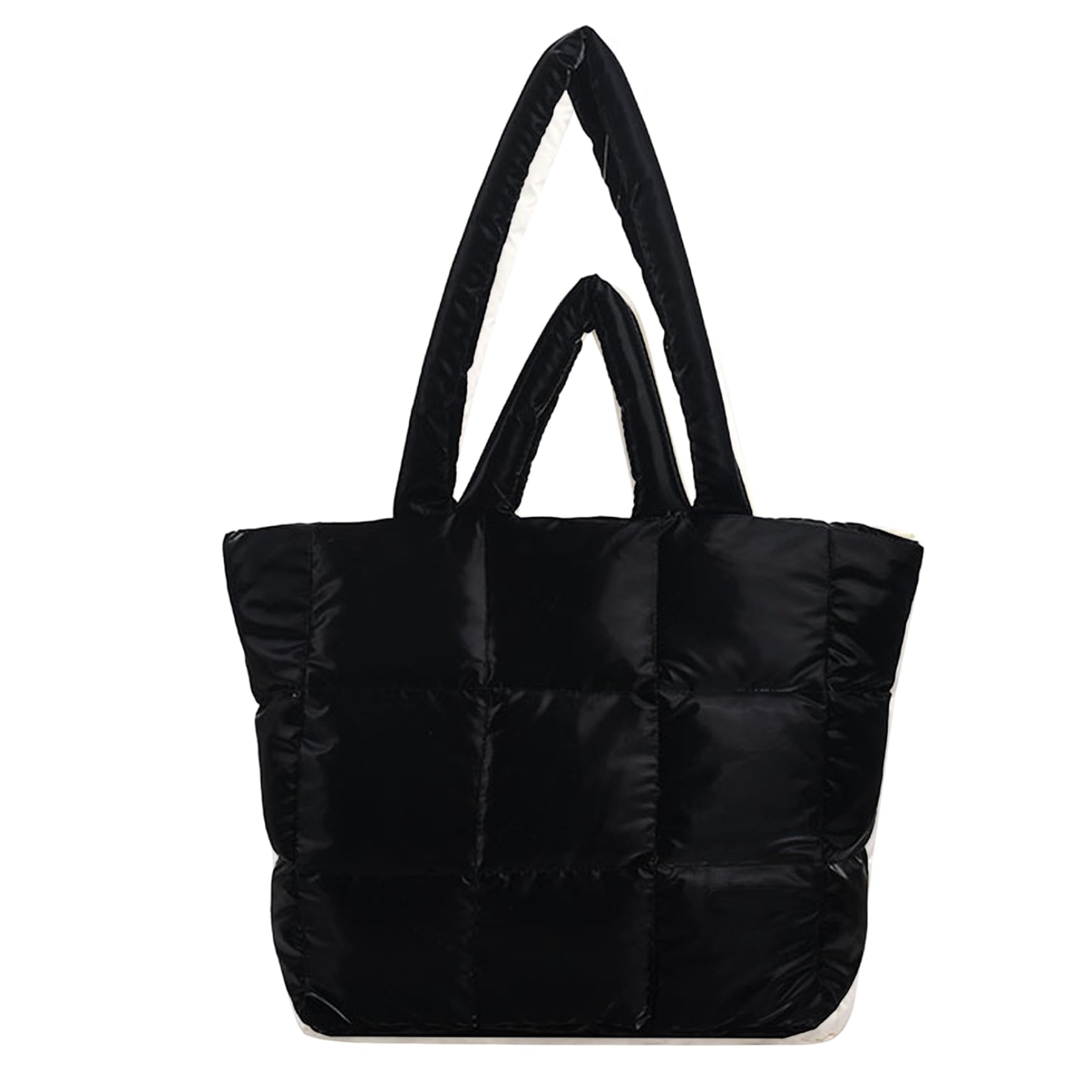 Sac d'hiver rembourré en duvet noir avec fermetures robustes et grande capacité