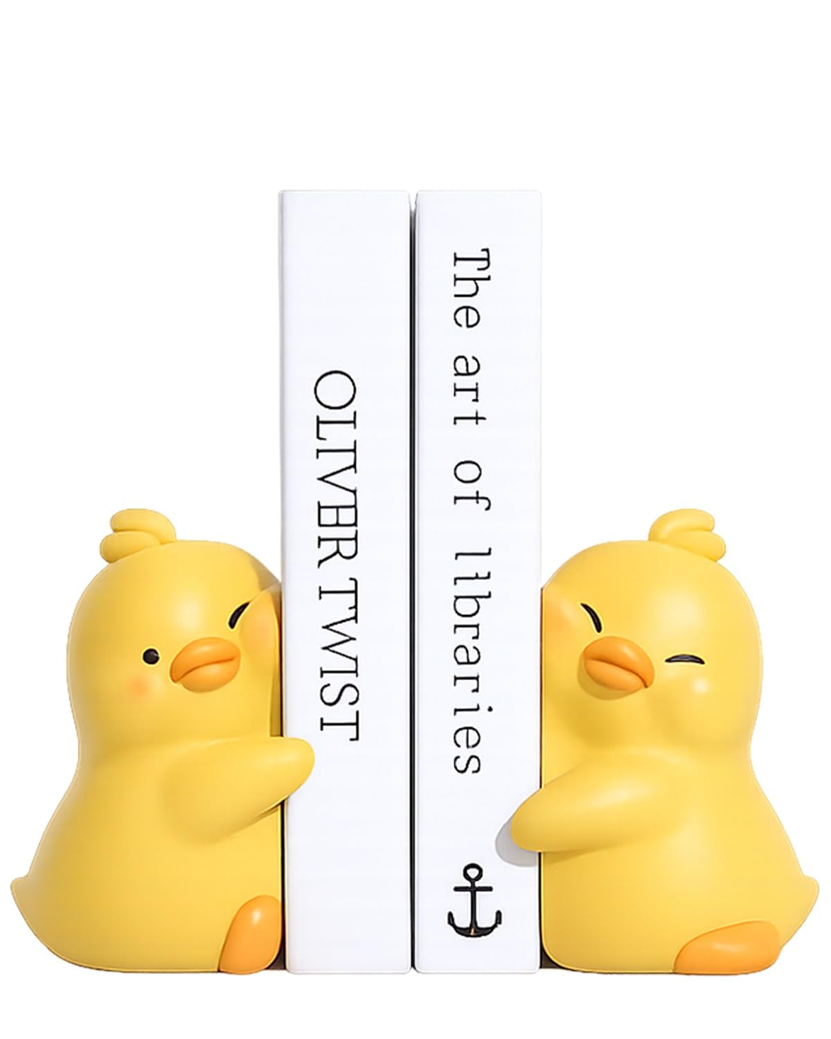 Duck Book Ends for Shelves Cute Resin Bookends Set of 2 for Book Stoppers