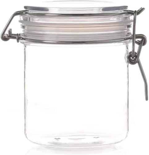 FixtureDisplays Cierre de alambre PET Jar 16.9 fl oz Spice Jar Seal Pintura Aceite Almacenamiento Tarro Contenedor Cerradura 18615-500ML-SNL Listado